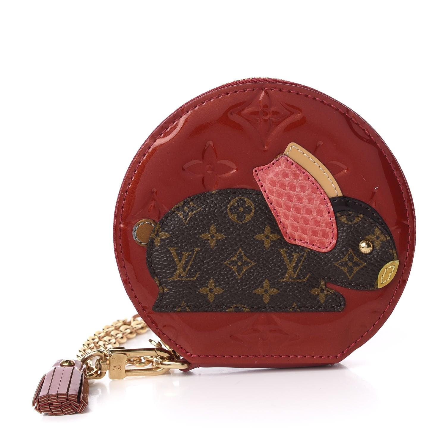 Louis Vuitton Vernis Animania Lapin Bunny Round Coin Purse Pomme D'Amour 1 of 8