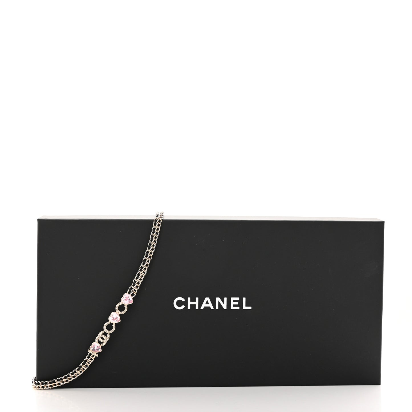 Resin Pearl CC Coco Chain Belt Gold Pink