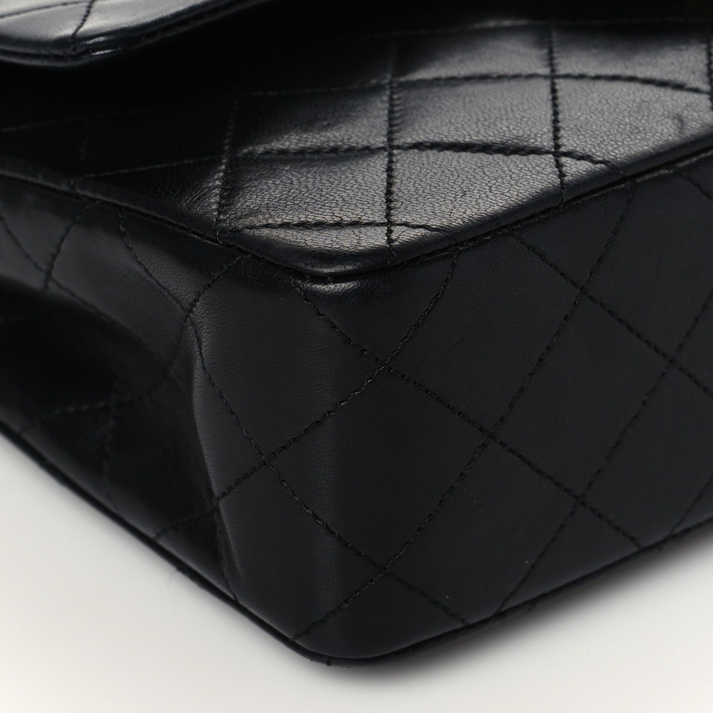 Lambskin Quilted Small Double Flap Black