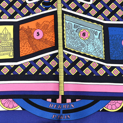 Hermes Silk Regles Du Jeu Scarf 90 Violet Rose Multicolor 2 of 6