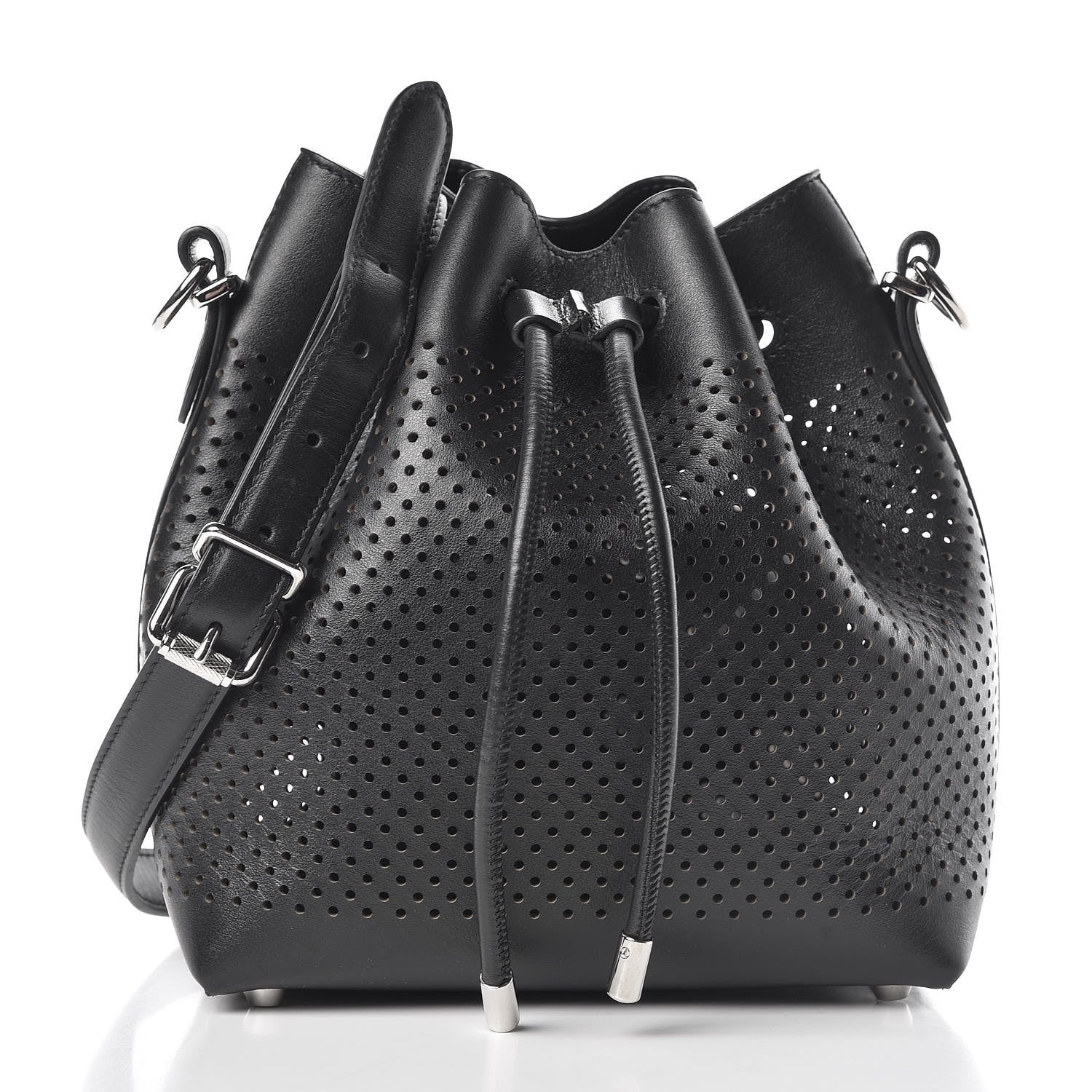 Proenza Schouler Calfskin Perforated Small Bucket Bag Black 3 of 13