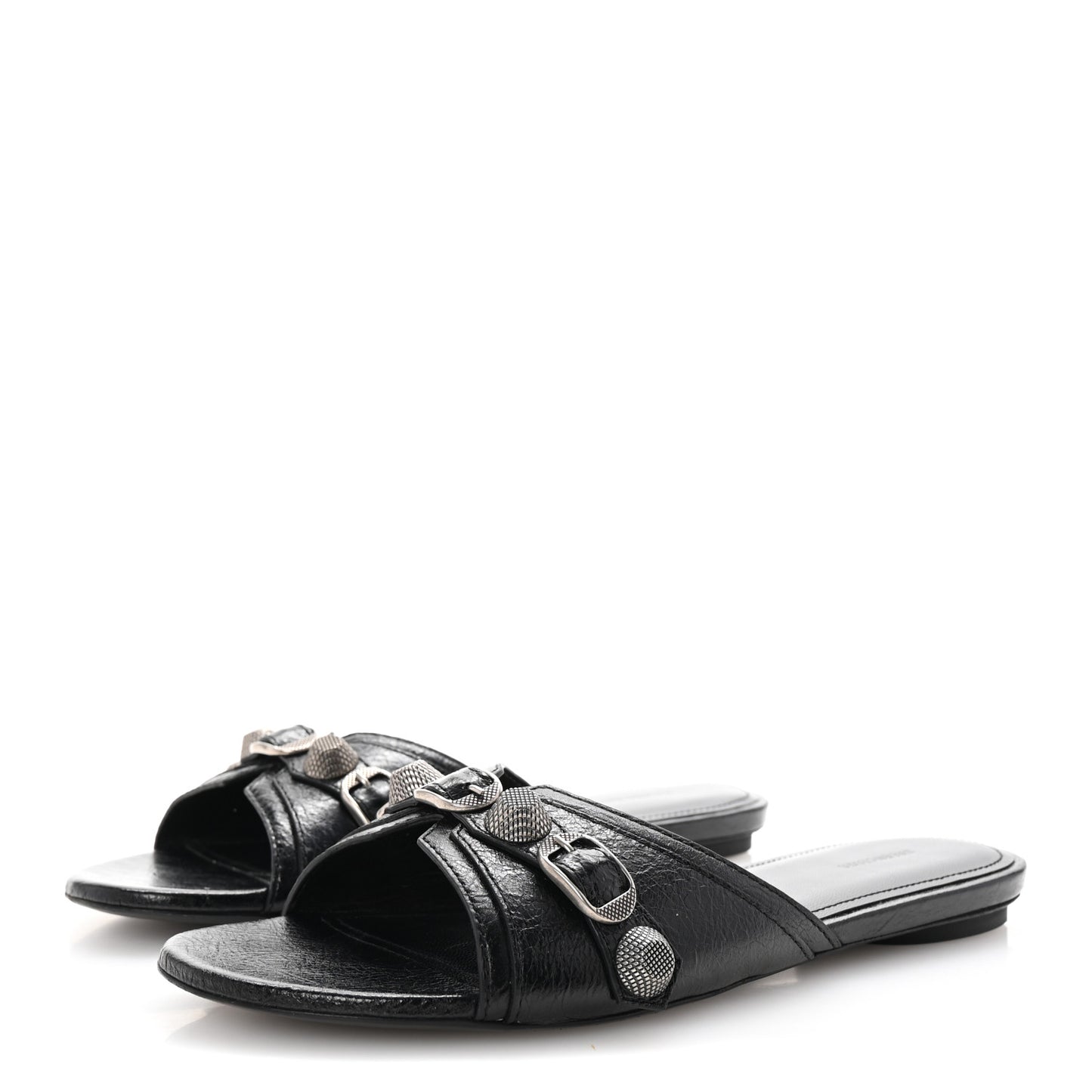 Agneau Arena Cagole Flat Slide Sandals 39 Black