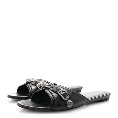 Balenciaga Agneau Arena Cagole Flat Slide Sandals 39 Black 4 of 10