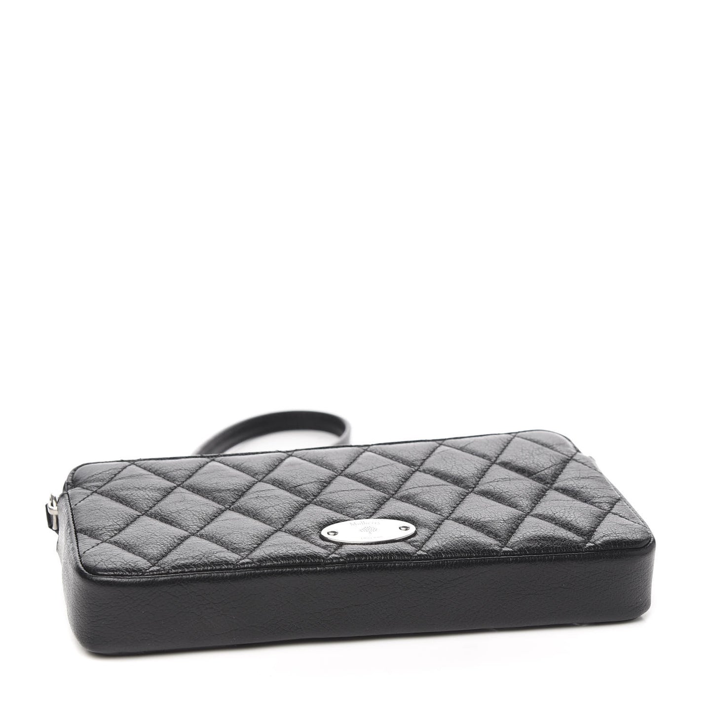 Shiny Buffalo Quilted Plaque Wallet on Chain Black