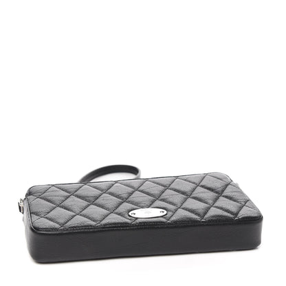 Mulberry Shiny Buffalo Quilted Plaque Wallet on Chain Black 3 of 9