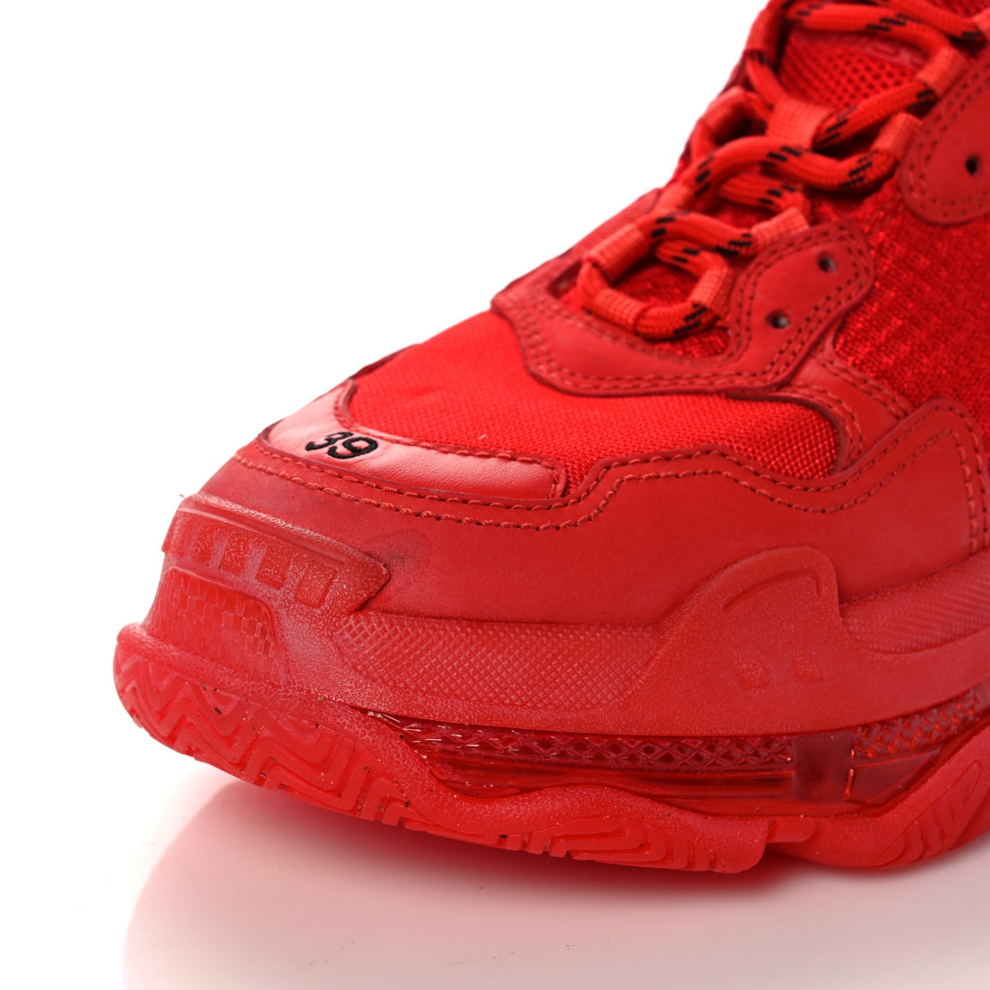 Fabric Mesh Clear Sole Womens Triple S Sneakers 39 Rouge Vif