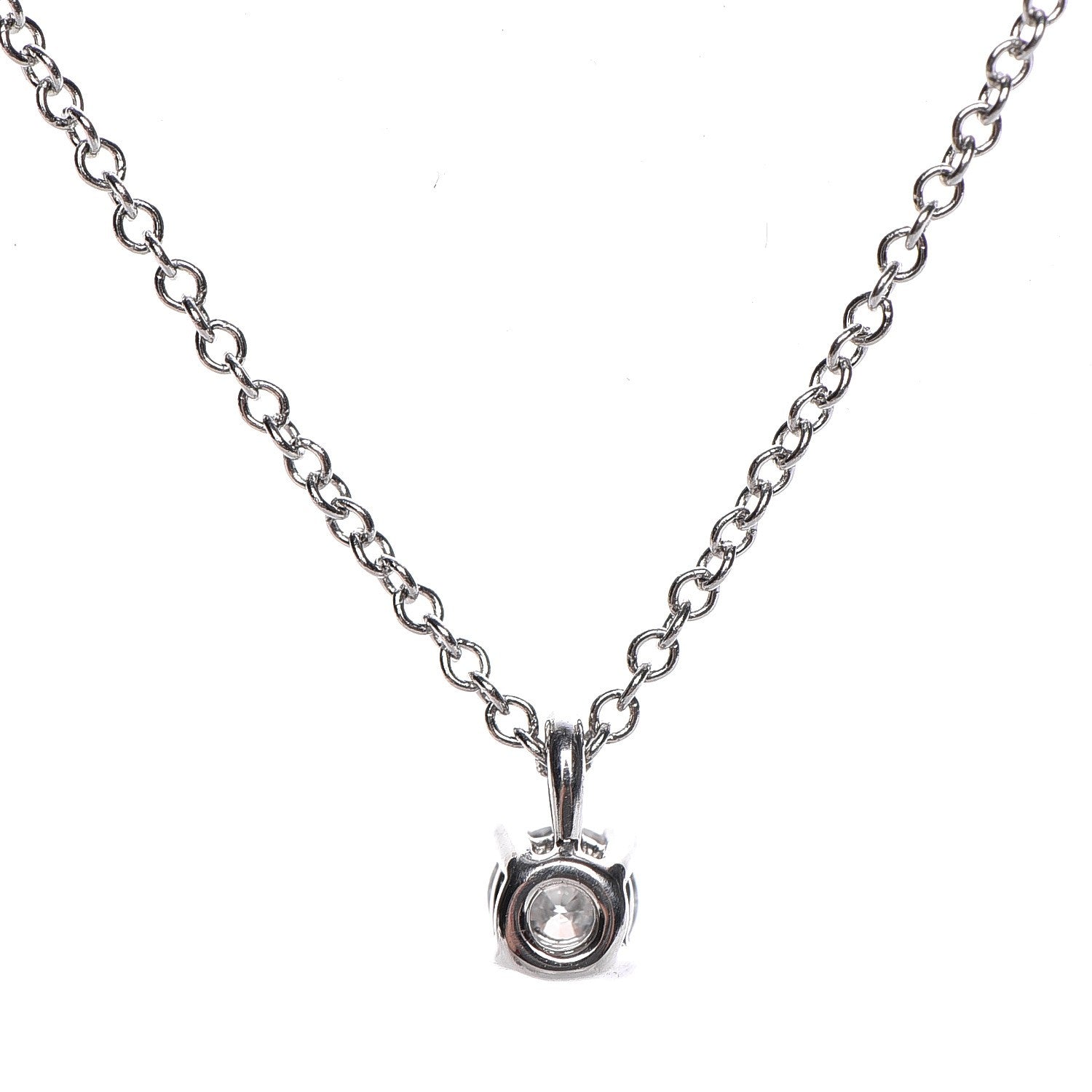 Tiffany Platinum Diamond .17ct Solitaire Pendant Necklace 5 of 12