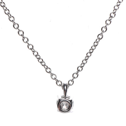 Tiffany Platinum Diamond .17ct Solitaire Pendant Necklace 5 of 12