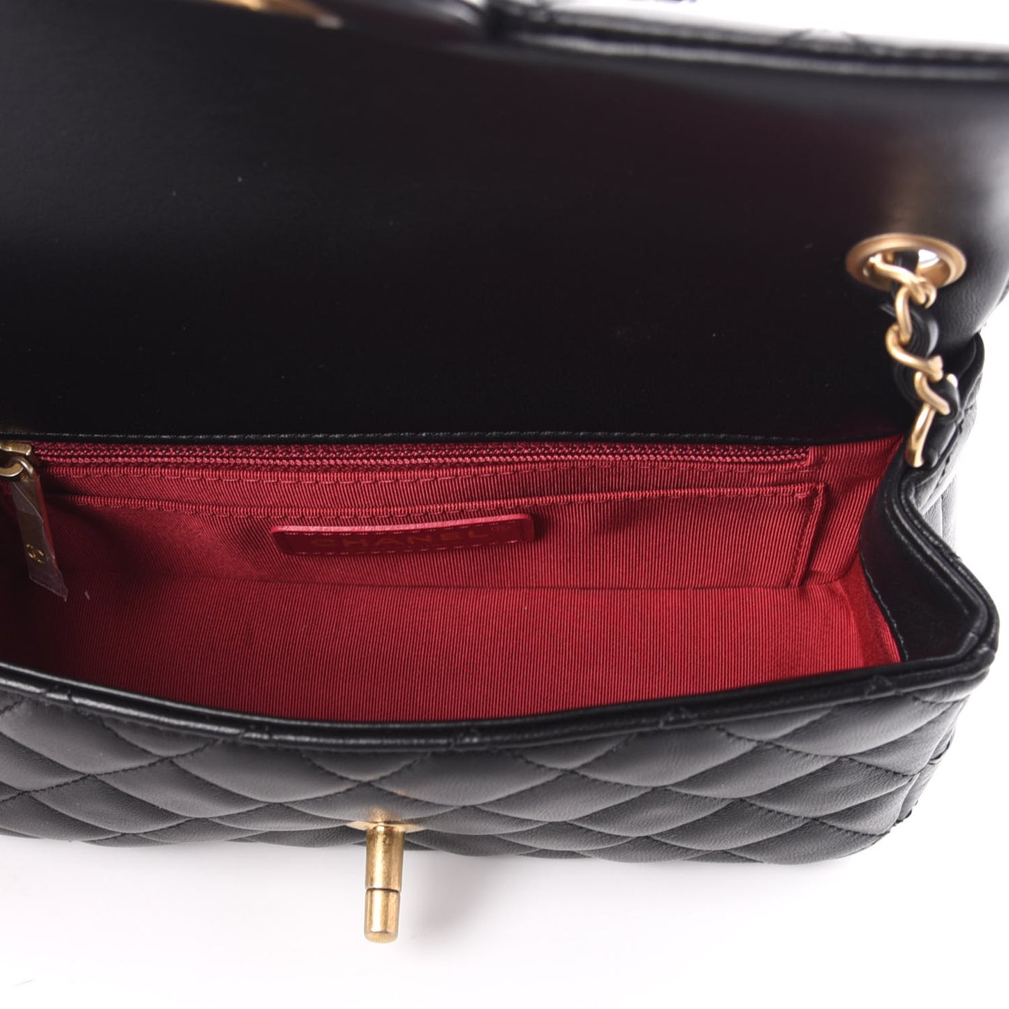 Lambskin Quilted Mini Romance Rectangular Flap Black