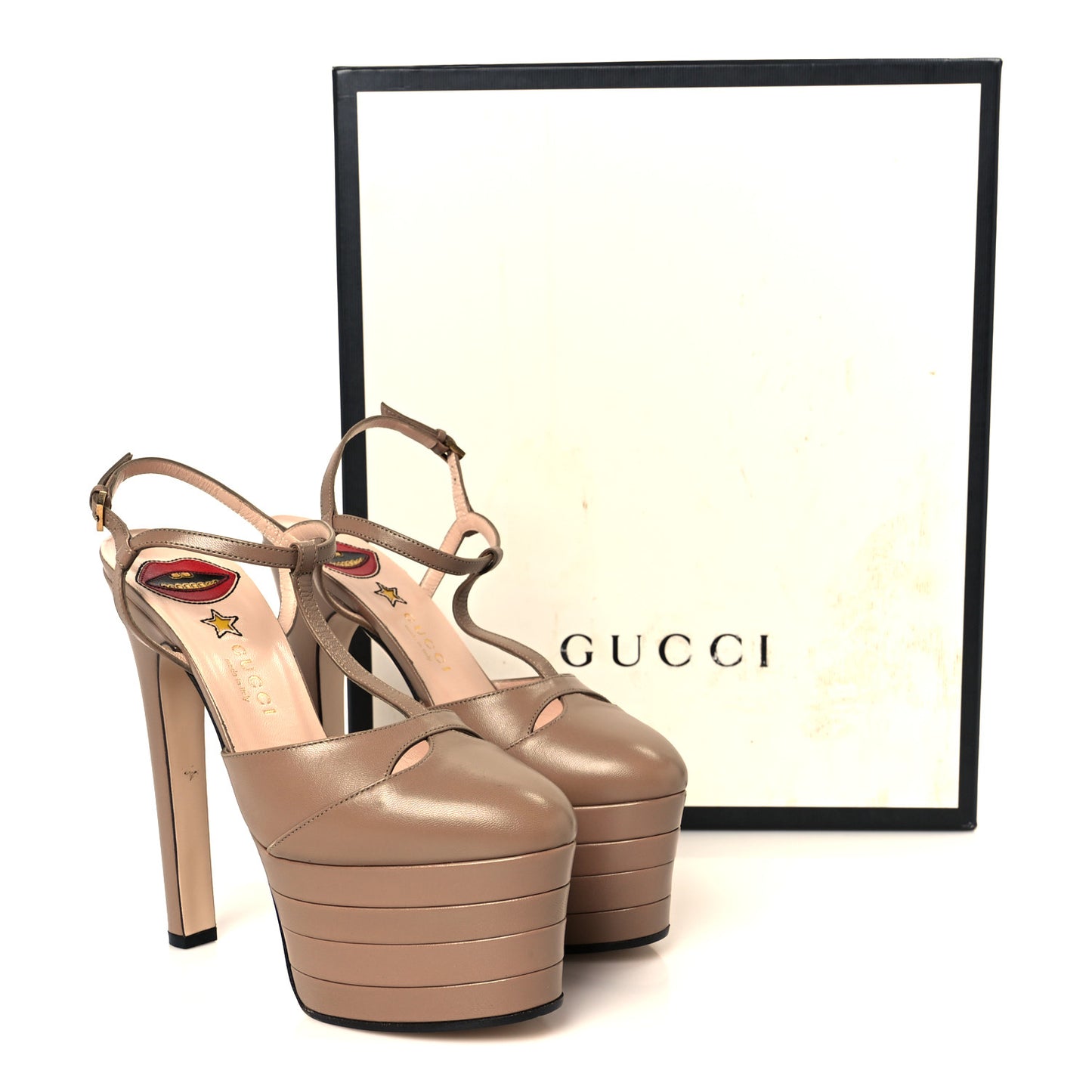 Malaga Kid Angel T-Strap Platform High Heel Pumps 36.5 Porcelain Rose