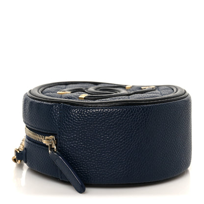 Chanel Caviar Quilted Round Filigree Crossbody Navy Black 4 of 11