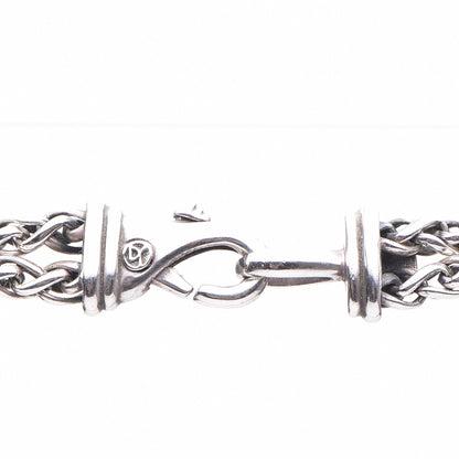 David Yurman Sterling Silver Diamond Black Onyx 19mm Albion Double Wheat Chain Necklace 13 of 15