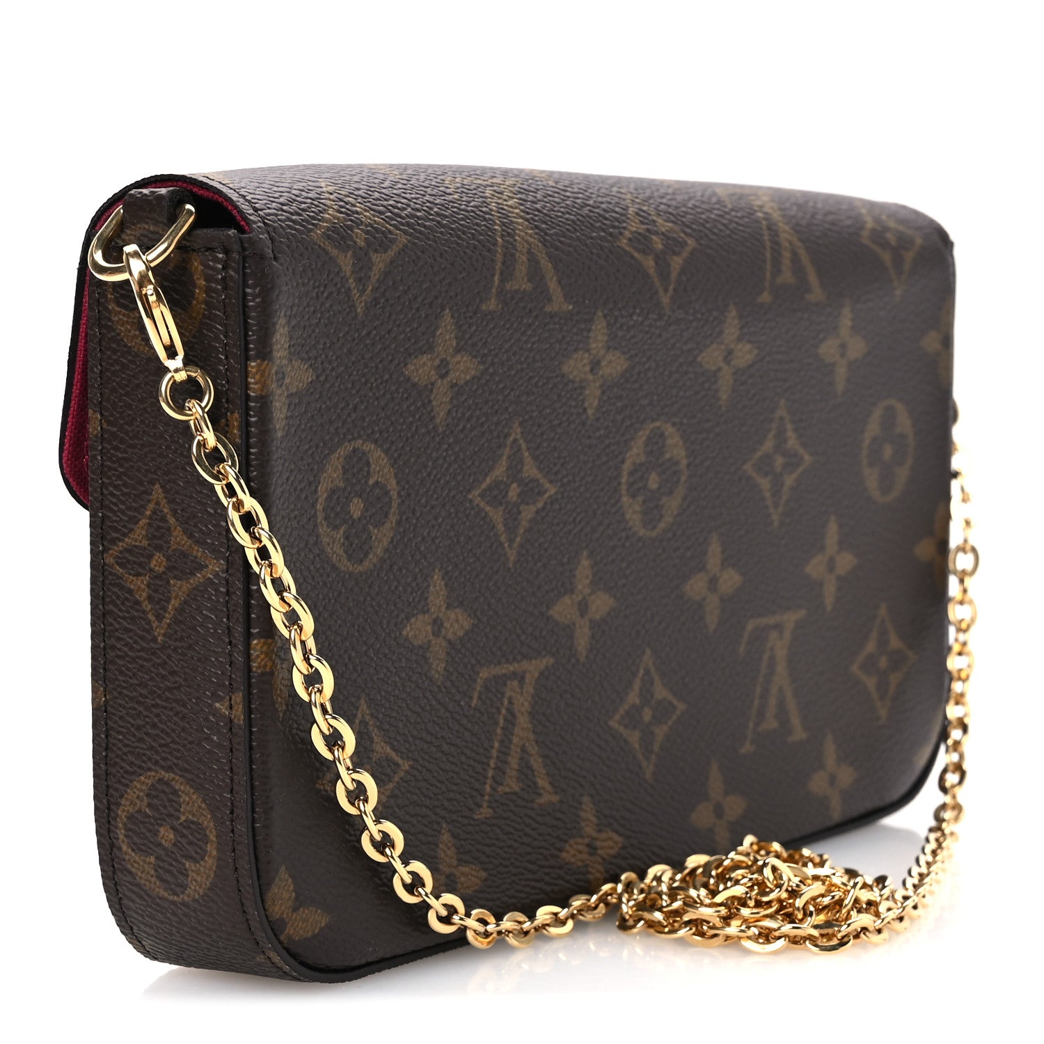 Louis Vuitton Monogram Pochette Felicie Chain Wallet Fuchsia 4 of 12