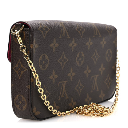 Louis Vuitton Monogram Pochette Felicie Chain Wallet Fuchsia 4 of 12