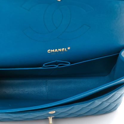 Chanel Caviar Quilted Jumbo Double Flap Blue 4 of 11