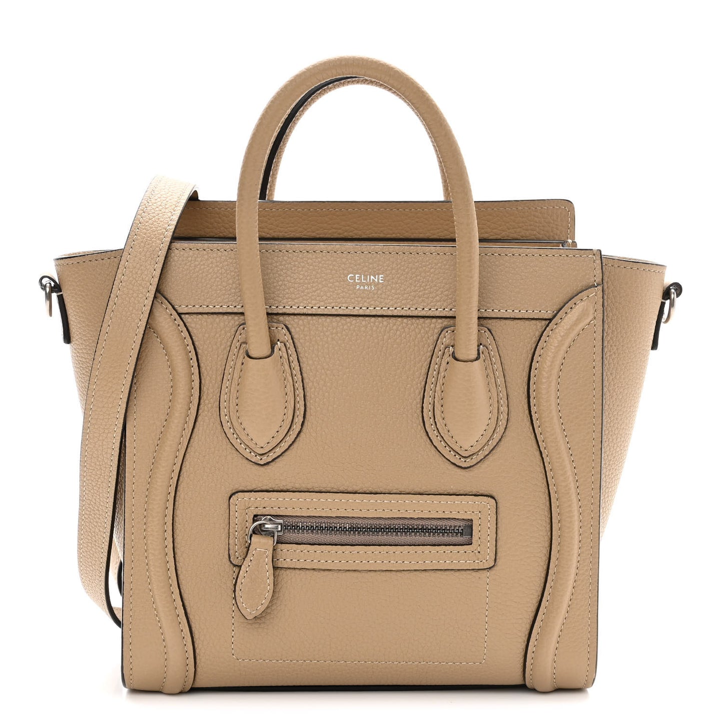 Drummed Calfskin Nano Luggage Dune