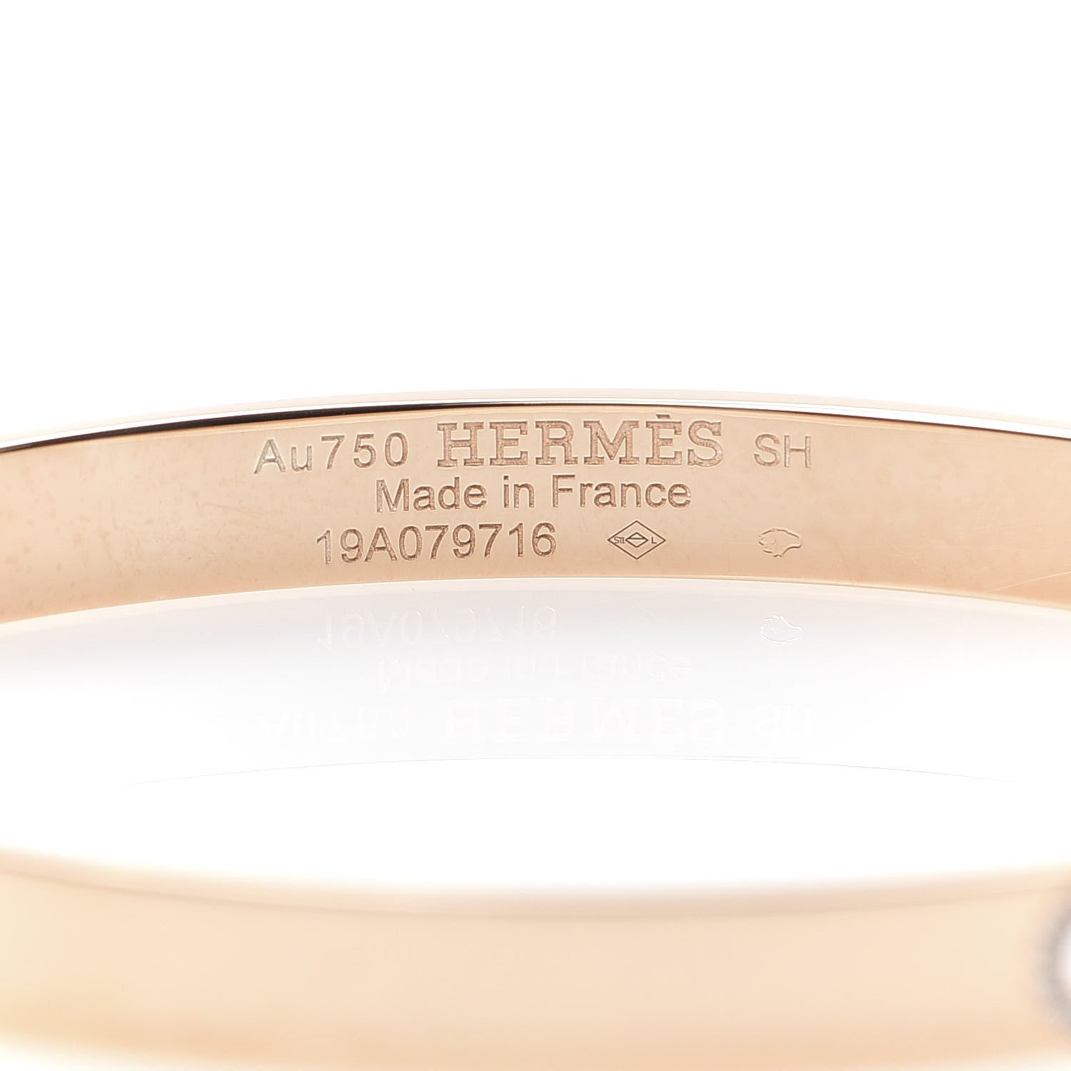 Hermes 18K Rose Gold Diamond PM H D'Ancre Bracelet SH 4 of 6