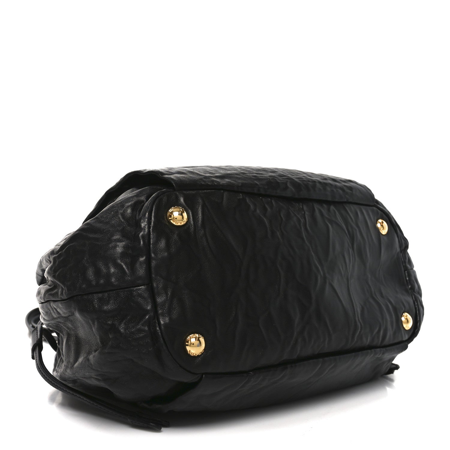 Prada Nappa Antique Drawstring Tote Black 4 of 9