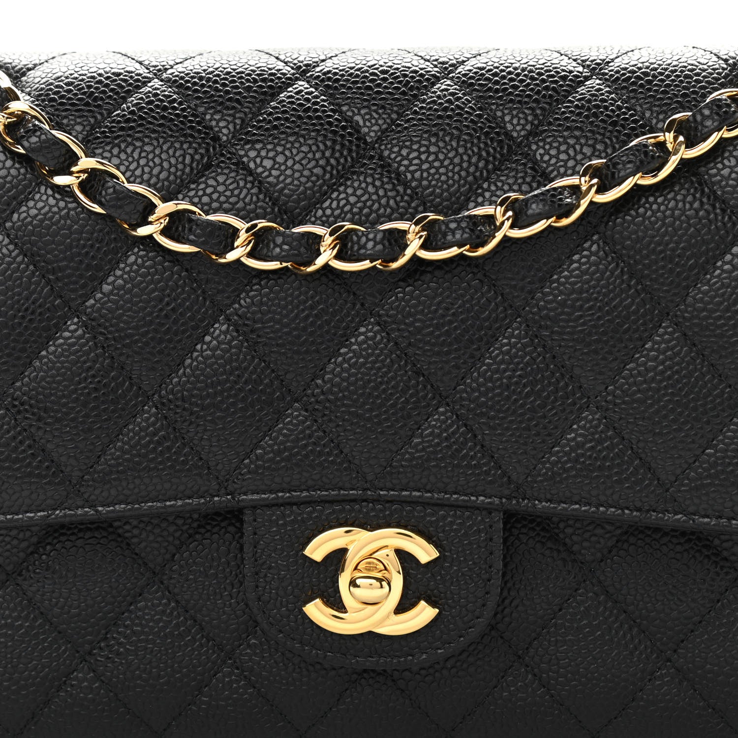 Chanel Caviar Quilted Medium Double Flap Black 8 of 11