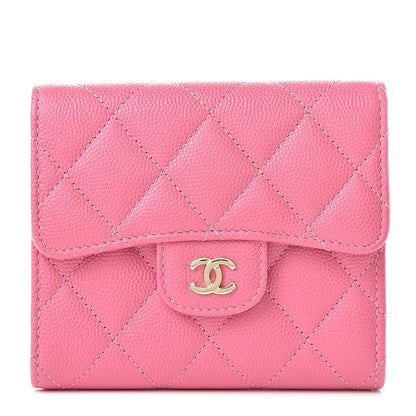 Chanel Caviar Quilted Compact Flap Wallet Pink 1 of 9