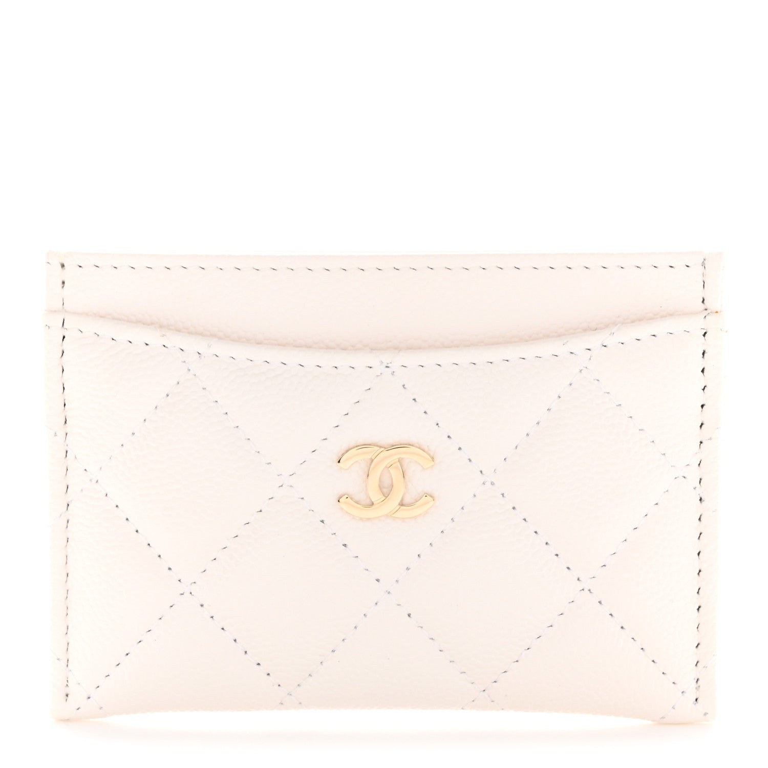 Chanel Caviar Quilted Card Holder White 1 of 9