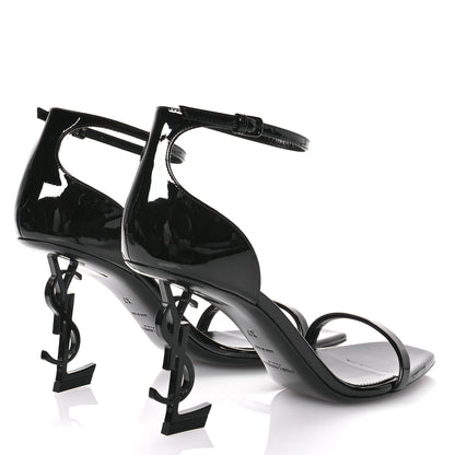 Saint Laurent Patent Calfskin Opyum 85 Sandals 37 Black 5 of 10