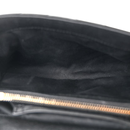 Saint Laurent Sheepskin Matelasse Chevron Monogram Medium College Bag Black 5 of 11