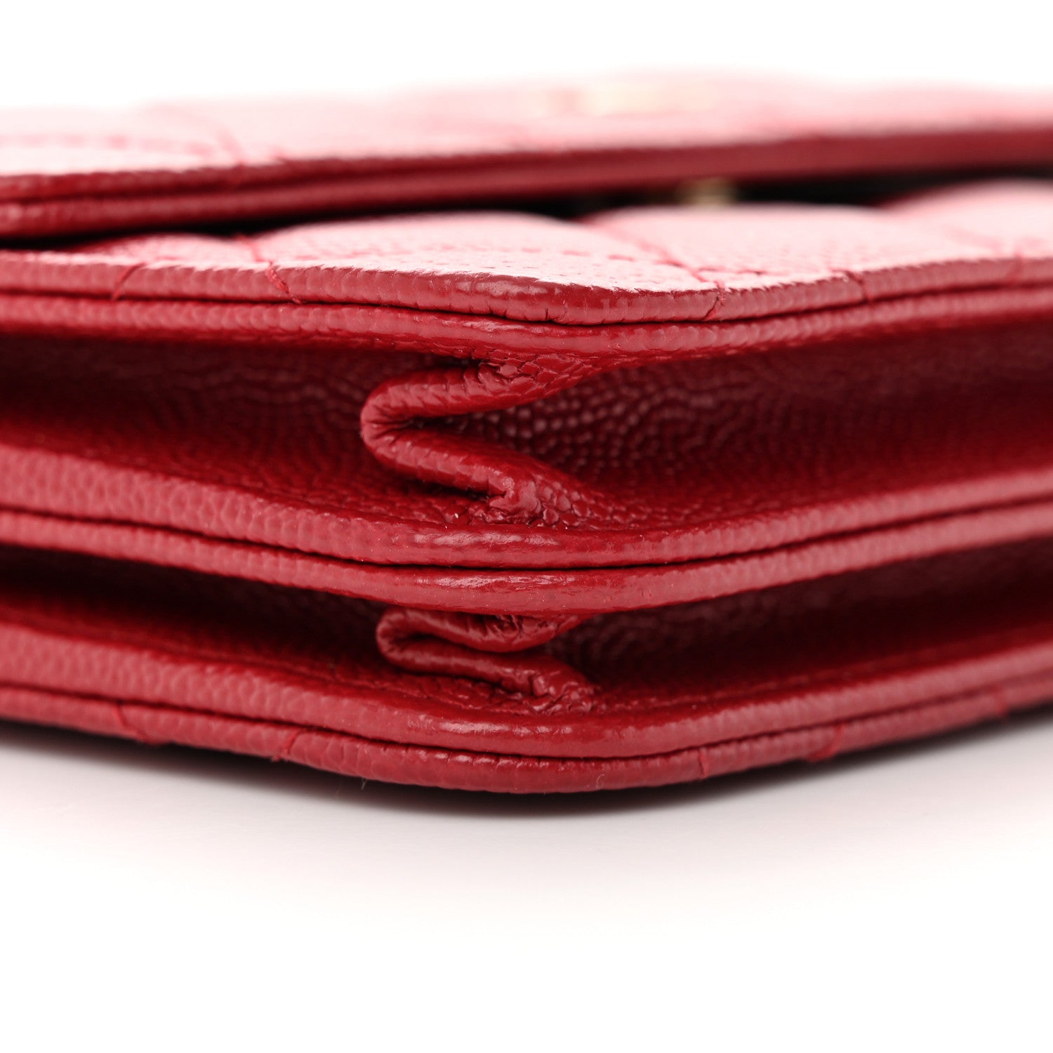 Chanel Caviar Quilted Square Wallet On Chain WOC Dark Red 10 of 17