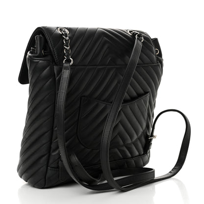 Chanel Calfskin Chevron Quilted Large Urban Spirit Backpack Black 3 of 13