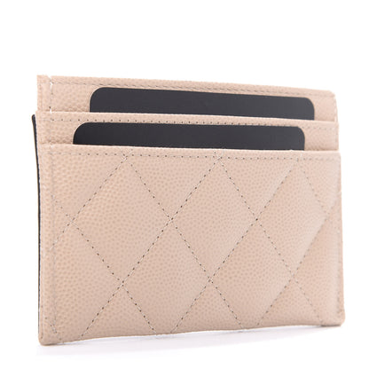 Chanel Caviar Quilted Filigree Card Holder Beige Black 3 of 9