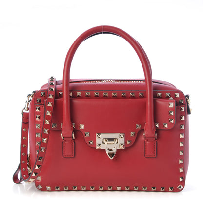 Valentino Garavani Vitello Rockstud Top Handle Shoulder Bag Rosso Valentino 1 of 7
