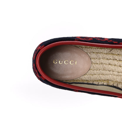Gucci Terry Cloth GG Monogram Espadrilles 38 Blue Red 7 of 10