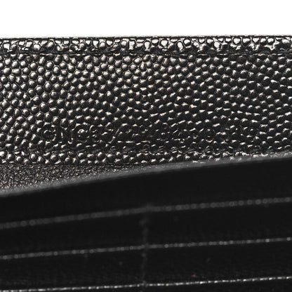 Saint Laurent Grain De Poudre Matelasse Chevron Monogram Flap Wallet Black 7 of 11