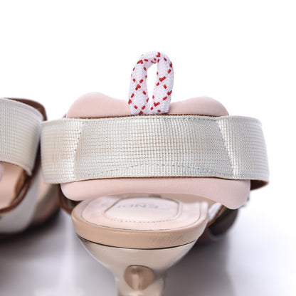 Fendi Technical Mesh FF Colibri 55mm Slingback Pumps 38 Tobacco Moro Camelia Beige Caramello 17 of 28