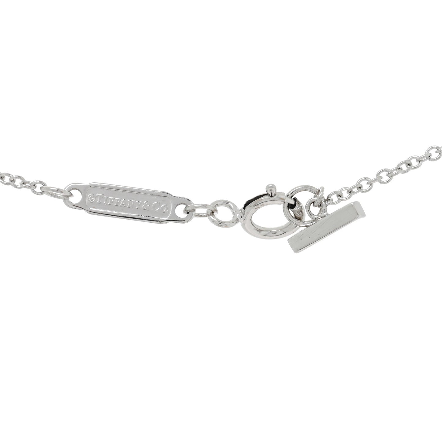 18K White Gold Mini T Smile Pendant Necklace