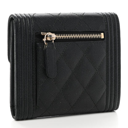 Chanel Caviar Quilted Compact Boy Wallet Black 3 of 7