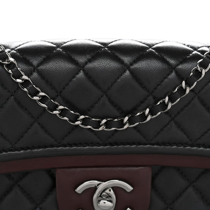 Chanel Lambskin Classic Twist Mini Rectangular Flap Black Burgundy 8 of 13