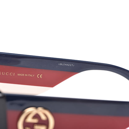 Gucci Acetate Oversized Rectangle Frame Web Sunglasses GG 0275/S Black 7 of 8
