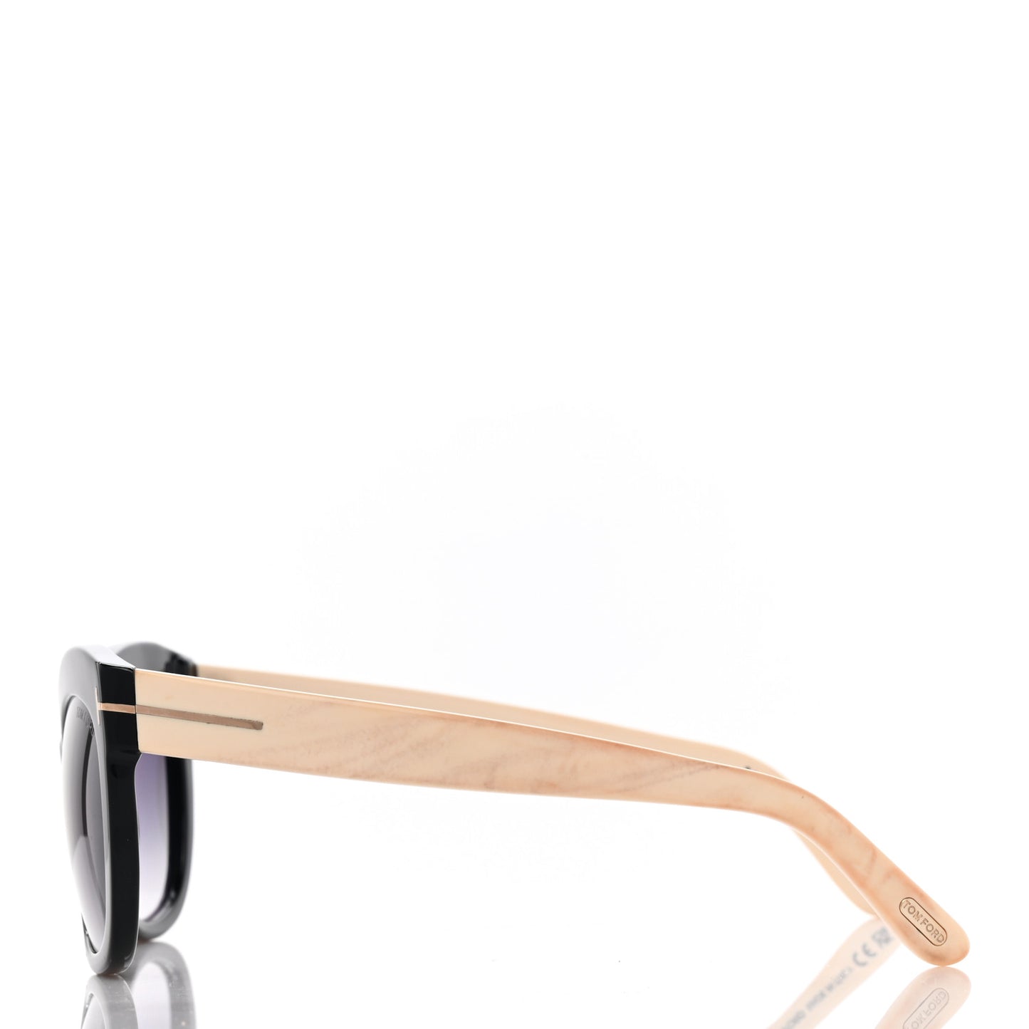 Acetate Alistair Cat Eye Sunglasses TF524 Black Beige