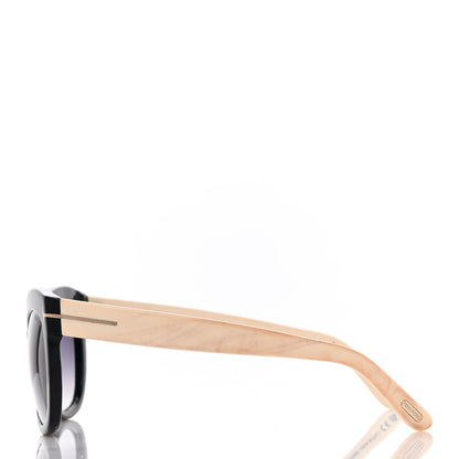 Tom Ford Acetate Alistair Cat Eye Sunglasses TF524 Black Beige 3 of 9