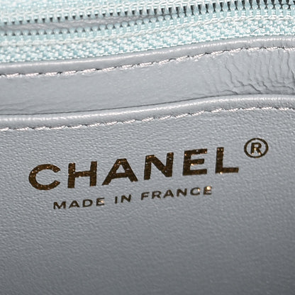 Chanel Iridescent Caviar Quilted Mini Rectangular Flap Light Blue 6 of 7