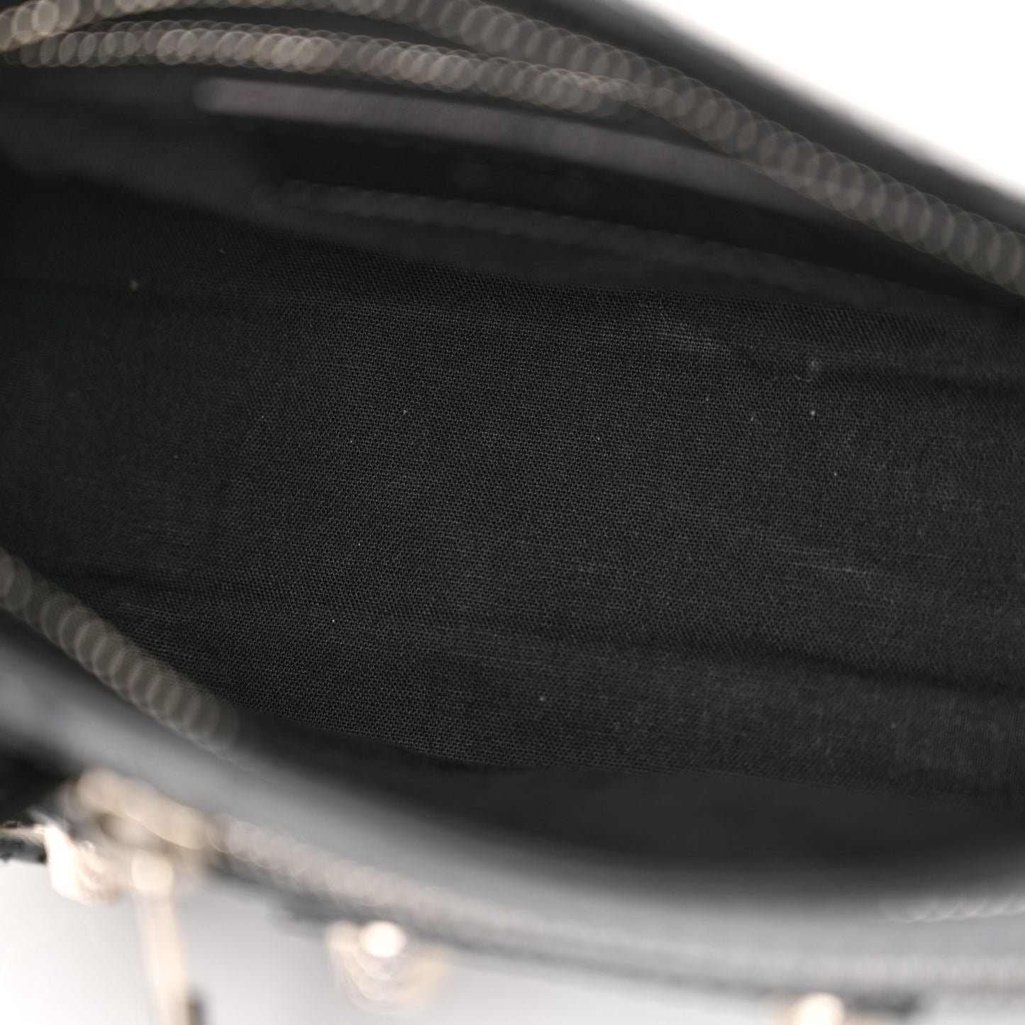 Smooth Calfskin Metallic Patent Giant 12 Silver Hardware Mini City Black Gris