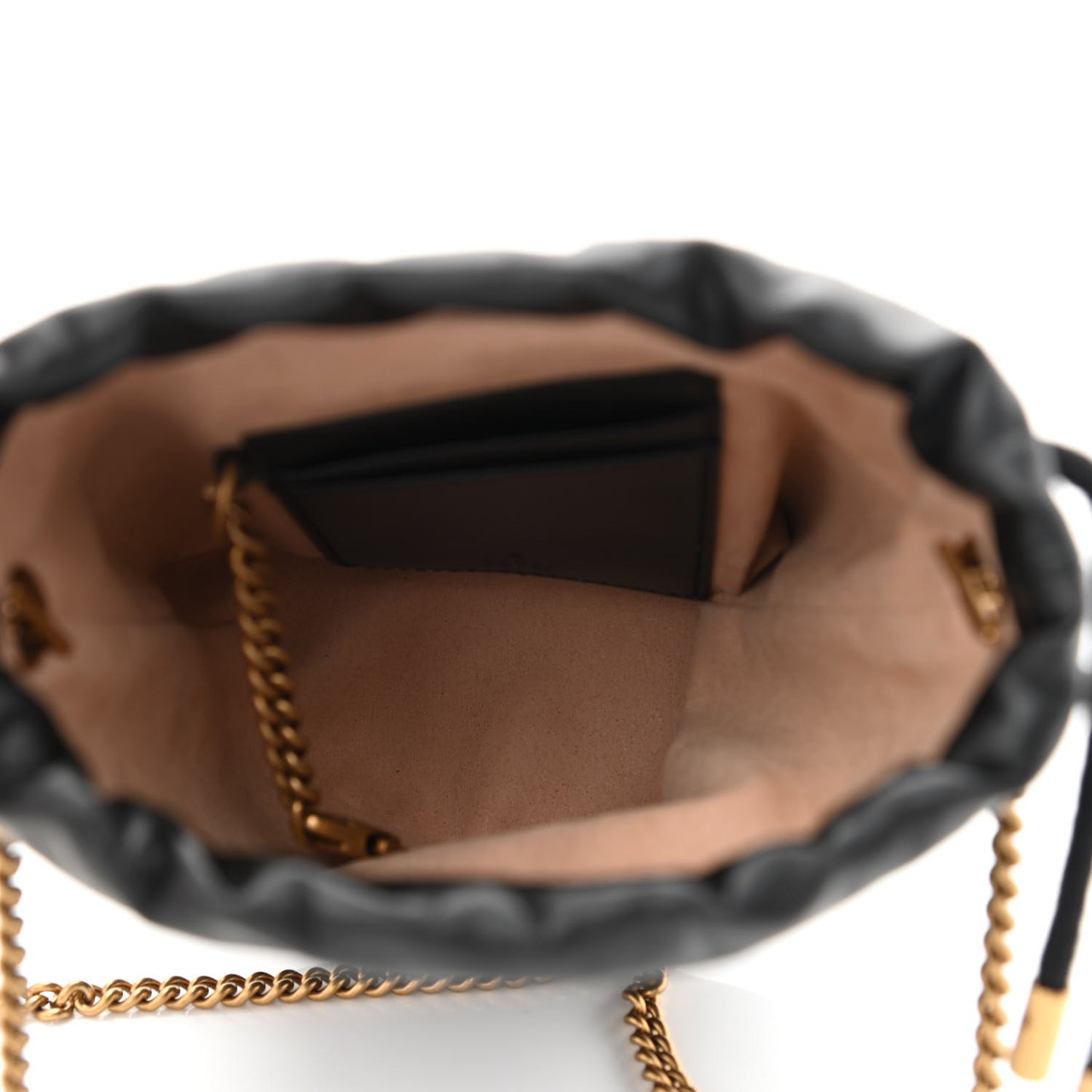 Calfskin Matelasse Mini GG Marmont 2.0 Bucket Bag Black