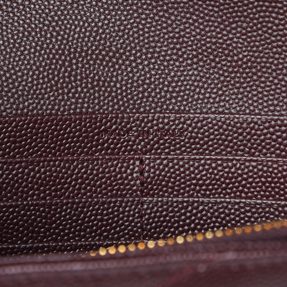 Saint Laurent Grain De Poudre Matelasse Chevron Monogram Chain Wallet Amaranto 7 of 8