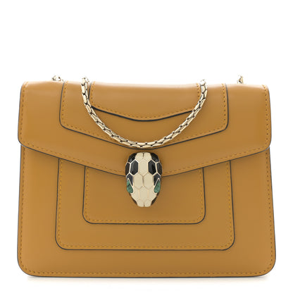 Bulgari Calfskin Small Serpenti Forever Snake Strap Crossbody Bag Dark Yellow 1 of 12