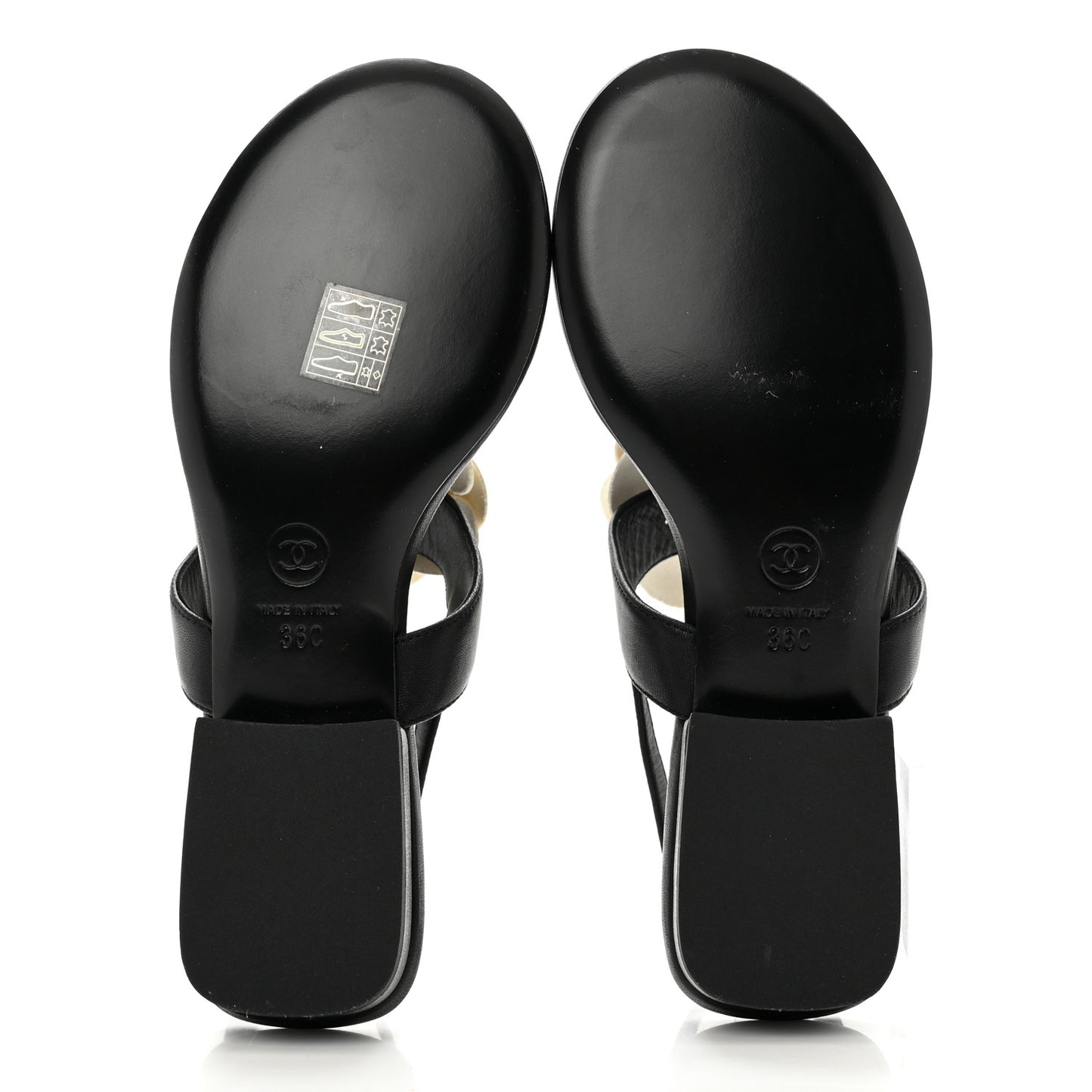 Lambskin Camellia Thong Sandals 36 Black White