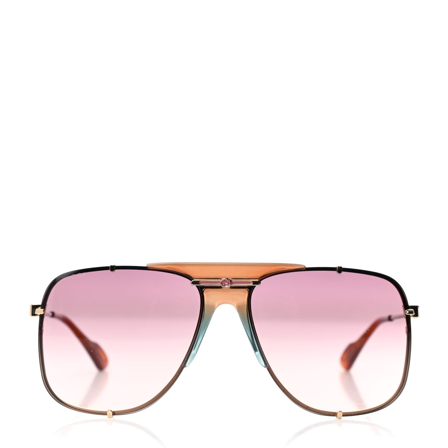 Gucci Metal Square Frame Sunglasses GG0739S Brown 2 of 8