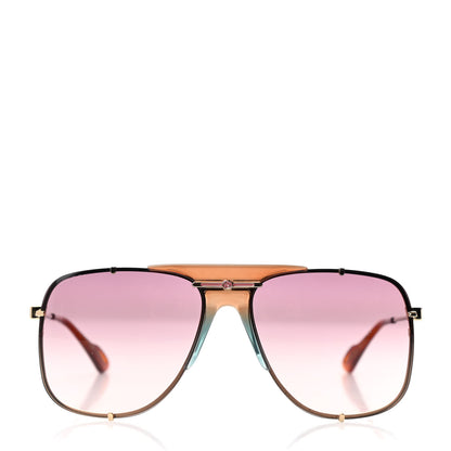 Gucci Metal Square Frame Sunglasses GG0739S Brown 2 of 8