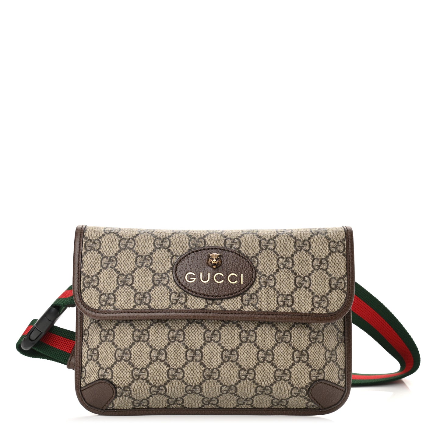 GG Supreme Monogram Neo Vintage Web Belt Bag Brown