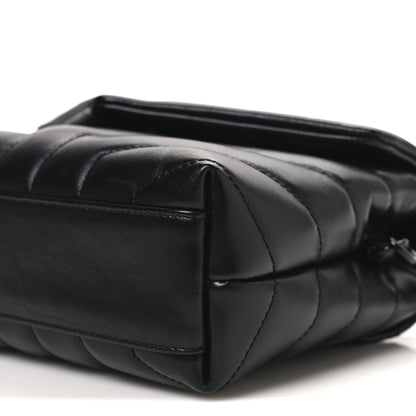 Saint Laurent Calfskin Y Quilted Monogram Monochrome Toy Loulou Crossbody Bag Black 10 of 10